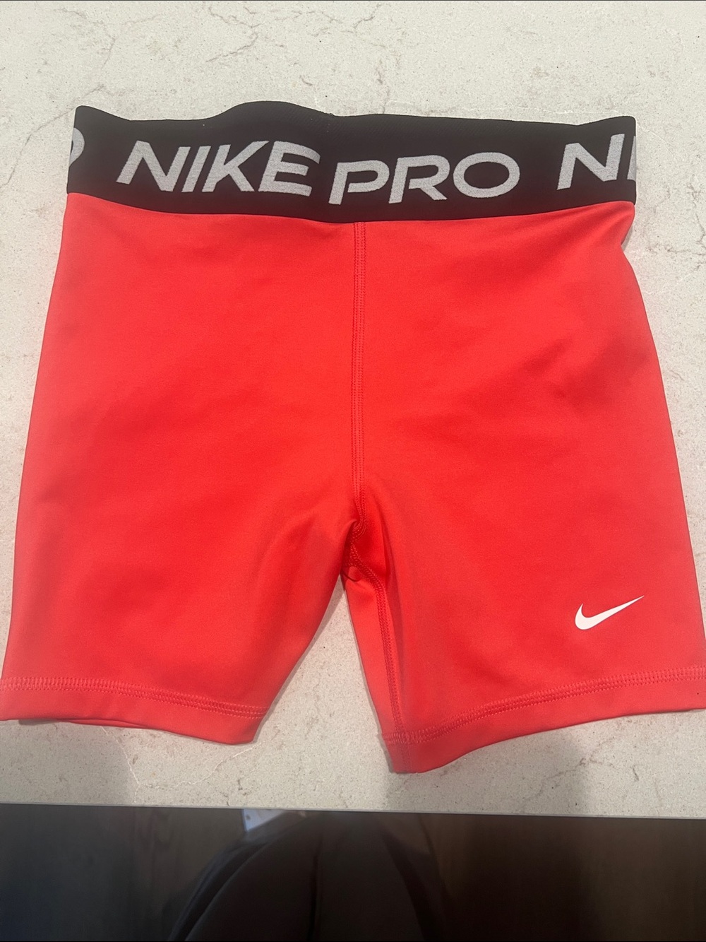 Nike Red Compression Shorts with Black Nike Pro Waistband